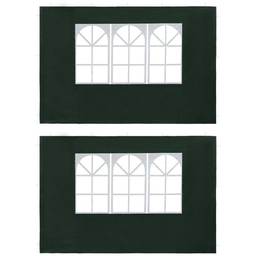 Bočni zid za šator s prozorom 2 kom PE zeleni slika 1