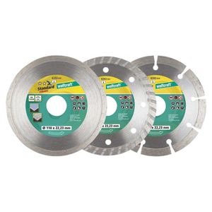 Wolfcraft Set Dijamantnih Reznih Ploča „Standardˮ fi 110 × 22,23 mm / 3 dijelni - 8392000
