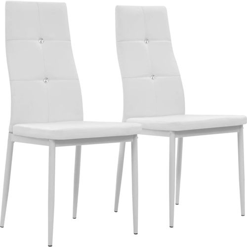 Blagovaonske stolice od umjetne kože 2 kom bijele slika 10