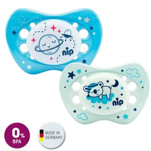 nip® Duda varalica Night 5-18mj (veličina 2) - Silikon, 2kom Plava, Mint