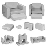 Ecotoys DIY modularna sofa sa 8 jastuka - siva