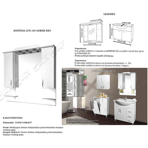 Ceramica Lux Kontesa 105 gornji deo  slika 2