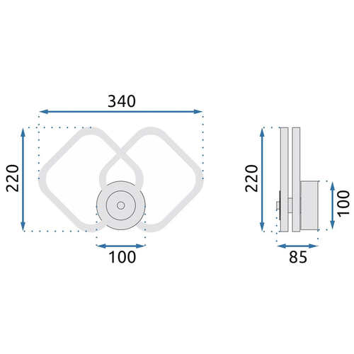 TOOLIGHT Led zidna svjetiljka APP1044-W crna slika 3