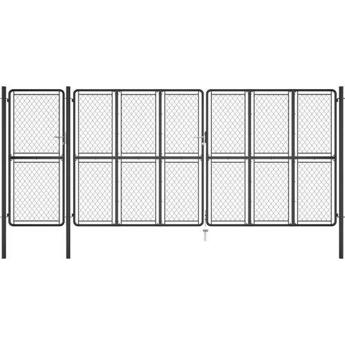 Vrtna vrata čelična 200 x 495 cm antracit slika 1