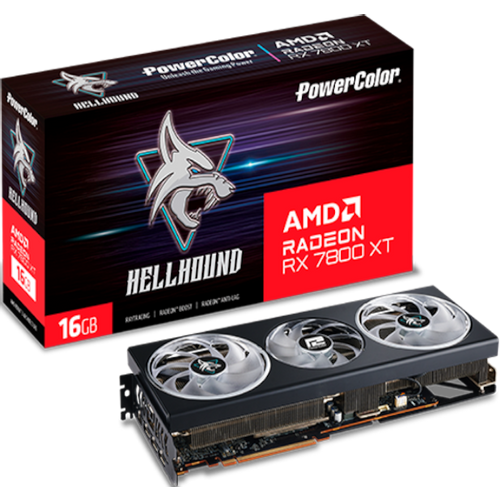 Power Color Hellhound RX 7800 XT Grafička karta PAMD 16GB GDDR6 256bit crna slika 1