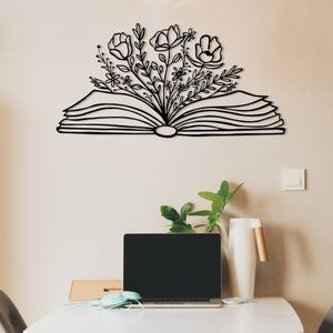 Culture Flower Black Decorative Metal Wall Accessory