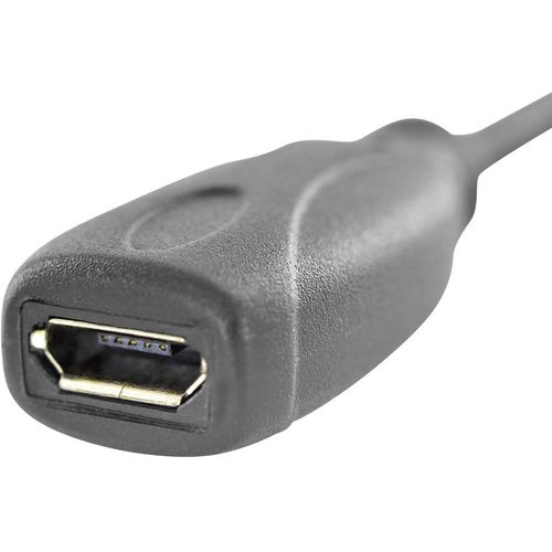 Digitus USB kabel USB 2.0 USB-C® utikač, USB-Micro-B utičnica 0.15 m crna okrugli, utikač primjenjiv s obje strane, dvostruko zaštićen AK-300316-001-S slika 5