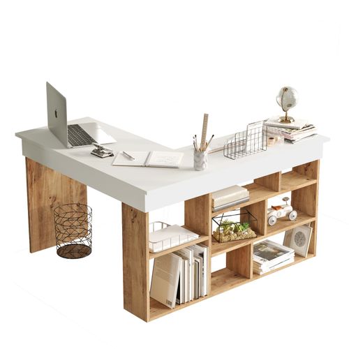 Hanah Home CT5 - AW Atlantic PineWhite Study Desk slika 6