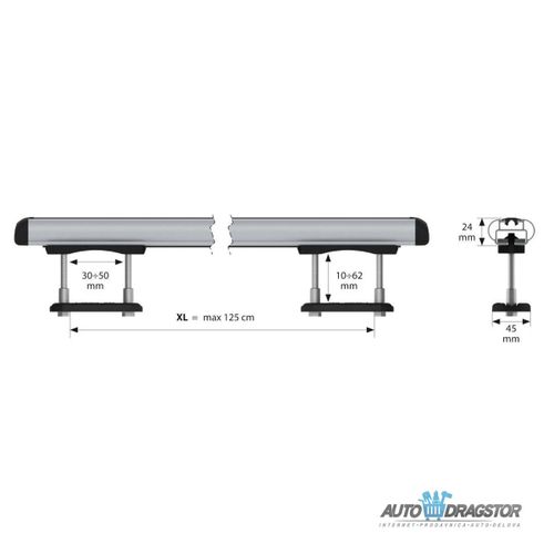 KROVNI NOSAČI "KUMA"ALU ŠIPKE SET 137CM MAX. RASTOJANJE IZMEDJU ŠINA NA KROVU 125CM,NOSIVOST 100KG slika 4