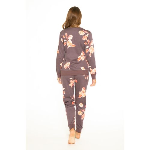 Ženska pamučna pidžama s cvjetnim printom slika 5