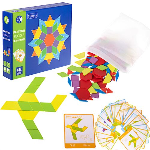 Montessori puzzle, drveni oblici s 155 elemenata slika 1