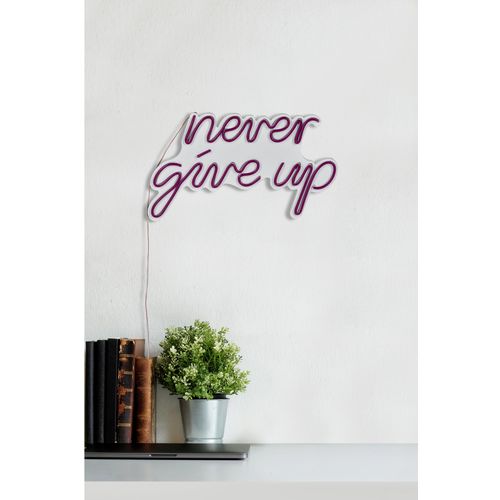 Wallity Ukrasna plastična LED rasvjeta, Never Give Up - Pink slika 4