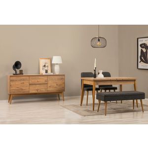 Vina 02 1053 - Set za Trpezariju od 5 Komada u Atlantic Pine i Antracit
