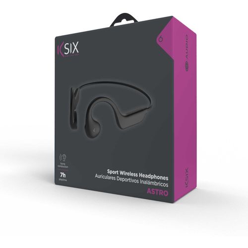 KSIX, bežične slušalice Astro sport, koštana provodljivost, 7 h autonomije, crne slika 2
