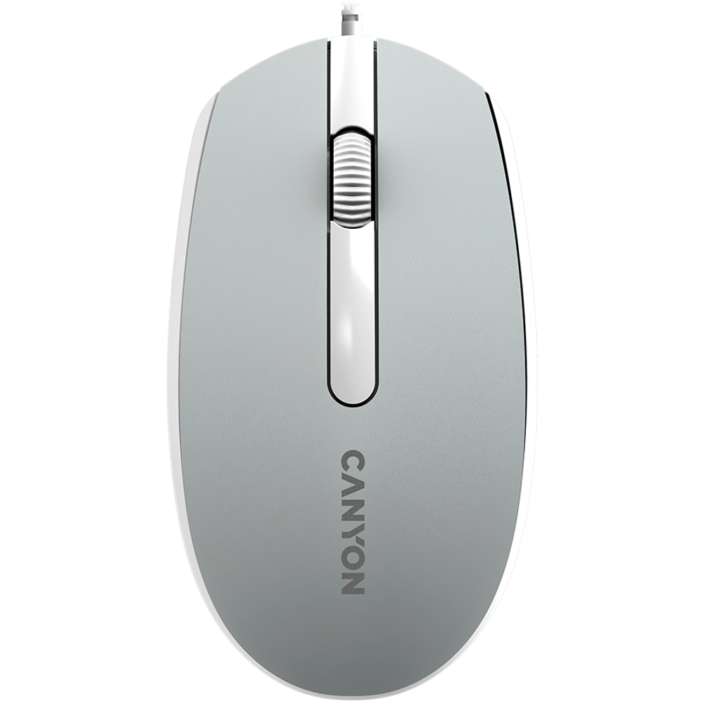 Canyon Žičani Optički Miš sa 3 Dugmeta, 1000 DPI, 1.5M USB Kabl, Tamno Siva slika 1