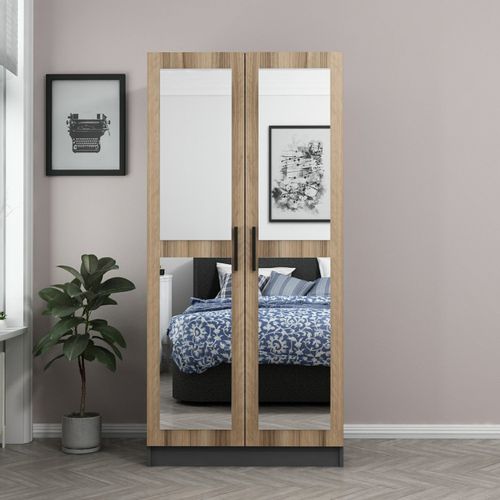 Woody Fashion Garderoba, Kale Mirror Anthracite Oak - 190 slika 2