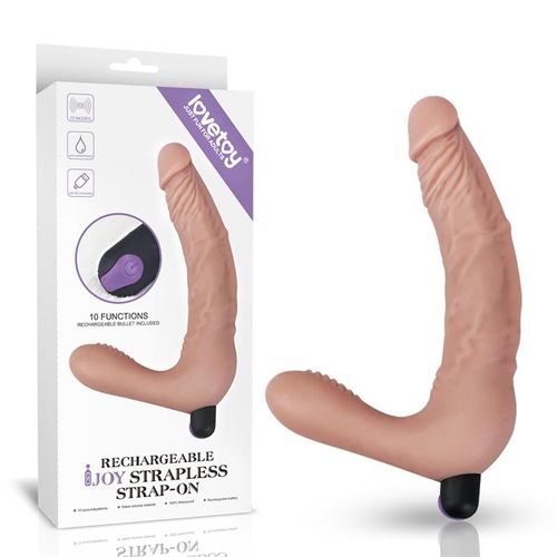 Lovetoy Joy strapless Strap-On dvostruki dildo s vibracijom, USB slika 7