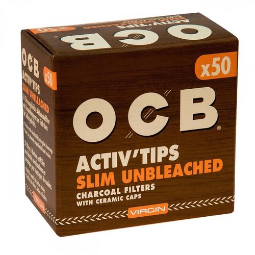 OCB Activ Tips Charcoal Filters Slim unbleached slika 2