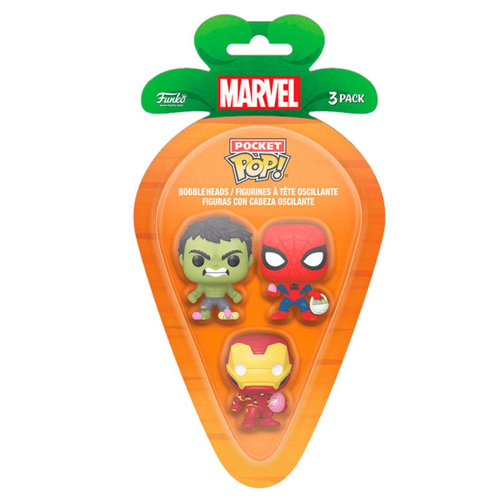 Carrot Pocket POP Blister: 3 Figurice Marvel - Spiderman, Hulk, Iron Man slika 2