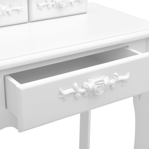 Toaletni stolić sa stolcem bijeli 50x59x136 cm drvo paulovnije slika 27