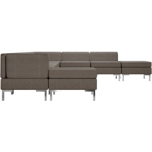 9-dijelni set sofa od tkanine smeđe-sivi slika 12