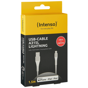 Intenso USB kabl za smartphone, USB - A to Lightning, 1.5 met. - USB-Cable A315L