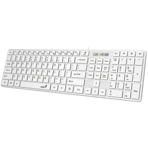 Genius SlimStar 126 tastatura  USB veza, low-profile tipke, bijela-white slika 2