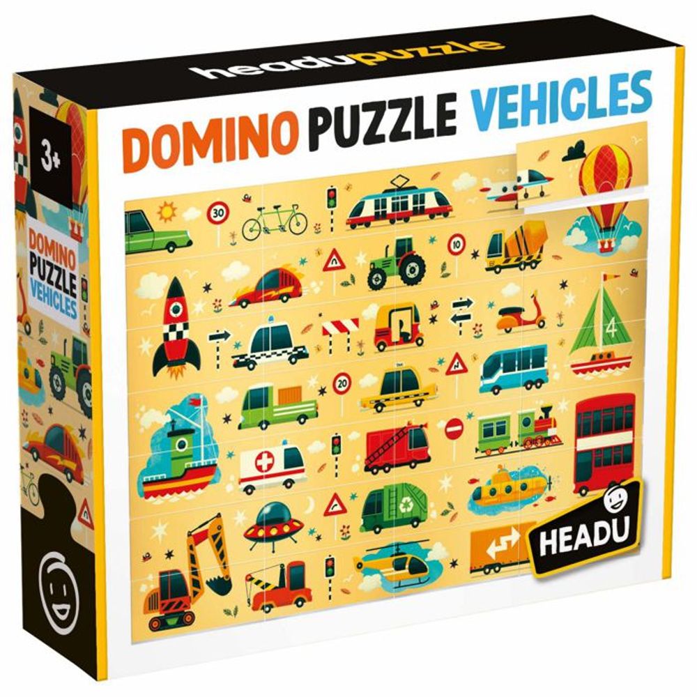 HEADU Edukativna slagalica Domino Puzzle - Vehicles slika 1