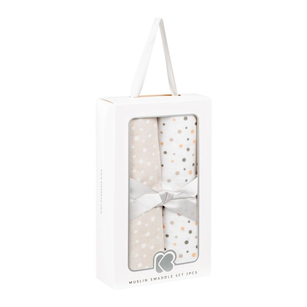 Kikka Boo Muslin set za povijanje Dots Beige 80x80cm, 2kom slika 1