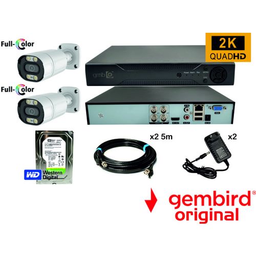 GMB-02 ** Set kamera za video nadzor 500gb HDD 2x ac45, 2x po 5m kabla 2x full color slika 1