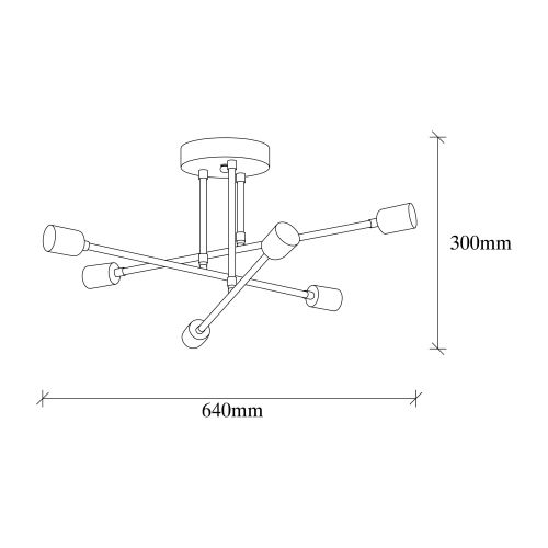 Opviq Stropna lampa FLOWER, bakar, metal, 64 x 640 cm, visina 30 cm,  E27 40 W, Flower - 173-AV slika 3