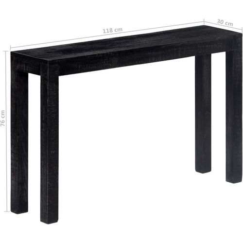 Konzolni stol crni 118 x 30 x 76 cm od masivnog drva manga slika 38