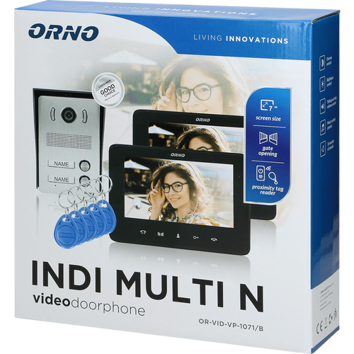 Orno Video interfon 2 x 7", 8 x RFID Tag, set, Indi Multi N - OR-VID-VP-1071/B slika 2