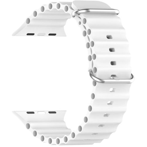 KSIX, izmjenjivi silikonski remen kompatibilan s Apple Watch 42/44/45mm, bijeli slika 1