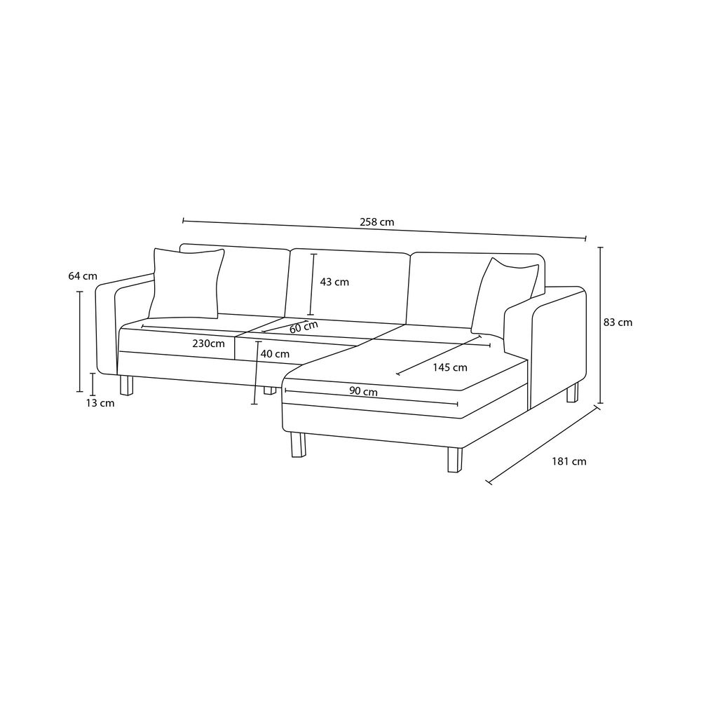 Kale Lino Lijevi - Sivi Kutni Sofa slika 7