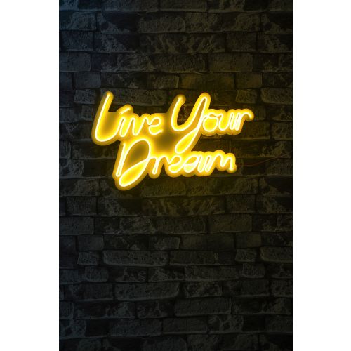 Wallity Ukrasna plastična LED rasvjeta, Live Your Dream - Yellow slika 2