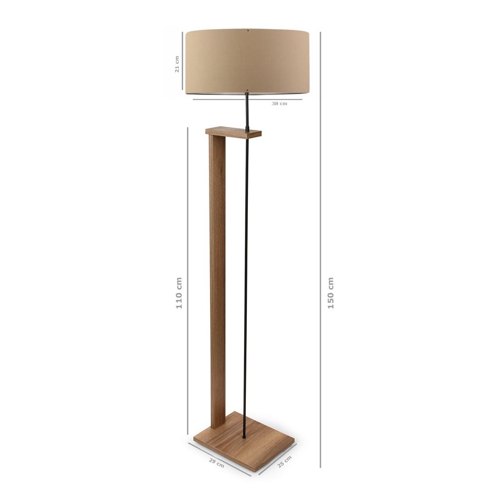 Podna Lampa AYD-2823 - Svijetlosmeđa Drvena  - izložbeni artikl (oštećenja ambalaža) slika 2
