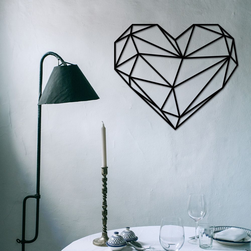 Decorative metal wall accessory Heart Metal Decor, colour: black slika 1