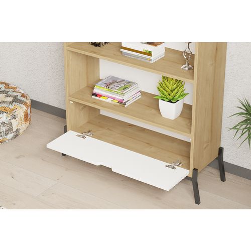 Woody Fashion Polica za knjige, Numana - Sapphire Oak, White slika 7