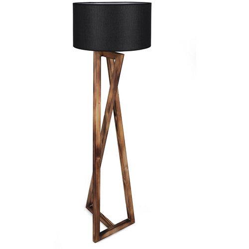 Maçka Yanık Ahşap Lambader Silindir Hasır Siyah Abajurlu Brown
Black Floor Lamp slika 5