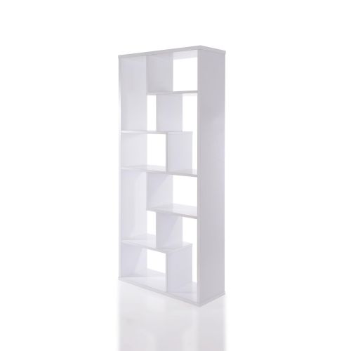 Serra White Bookshelf - Bela Polica za Knjige slika 2