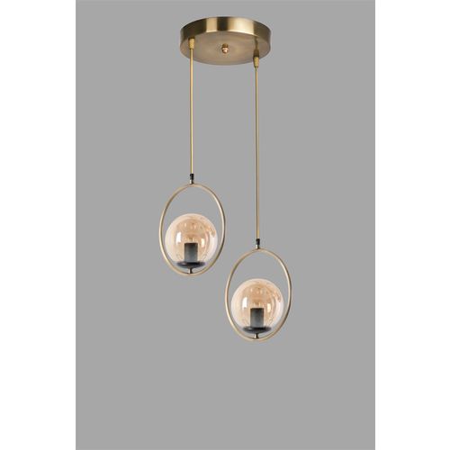 Ring 2 Li Tepsili Bal Camlı Eskitme Sarkıt Copper Chandelier slika 3