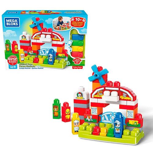 Fisher Price Mega Bloks kocke muzička farma 46pcs First Builders GCT50 slika 2