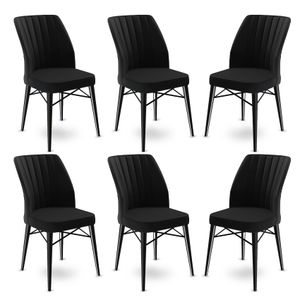 Flex - Crni Set Stolica (6 Komada)