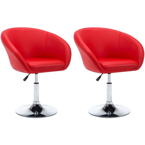 Okretne blagovaonske stolice od umjetne kože 2 kom crvene slika 17