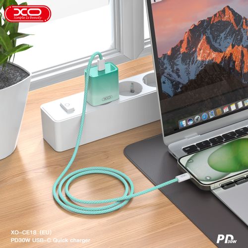 XO Brzi punjač USB-C 30W CE18 plavi slika 3