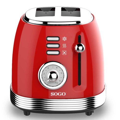 SOGO Toster Retro, 2 šnite, 850W, crveni slika 2