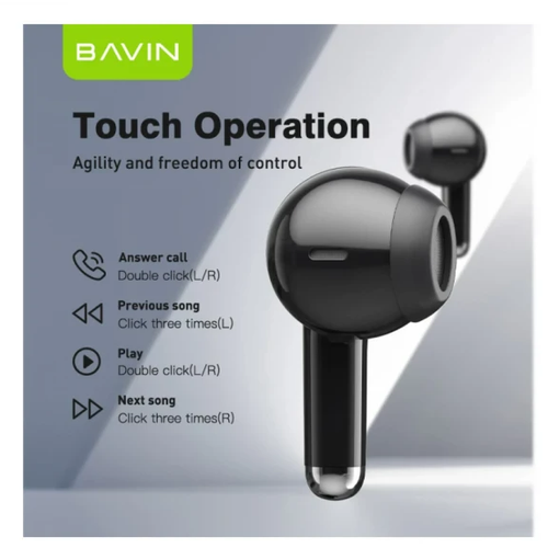 Bavin slušalice wireless earbuds crna slika 4