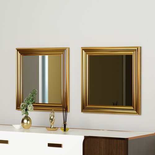 Woody Fashion Set ogledala (2 komada), Zlato, Bale - Gold slika 2
