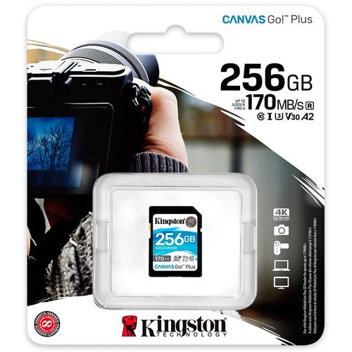 Kingston 256GB SDXC Canvas Go Plus 170R C10 UHS-I U3 V30 EAN: 740617301519 slika 3